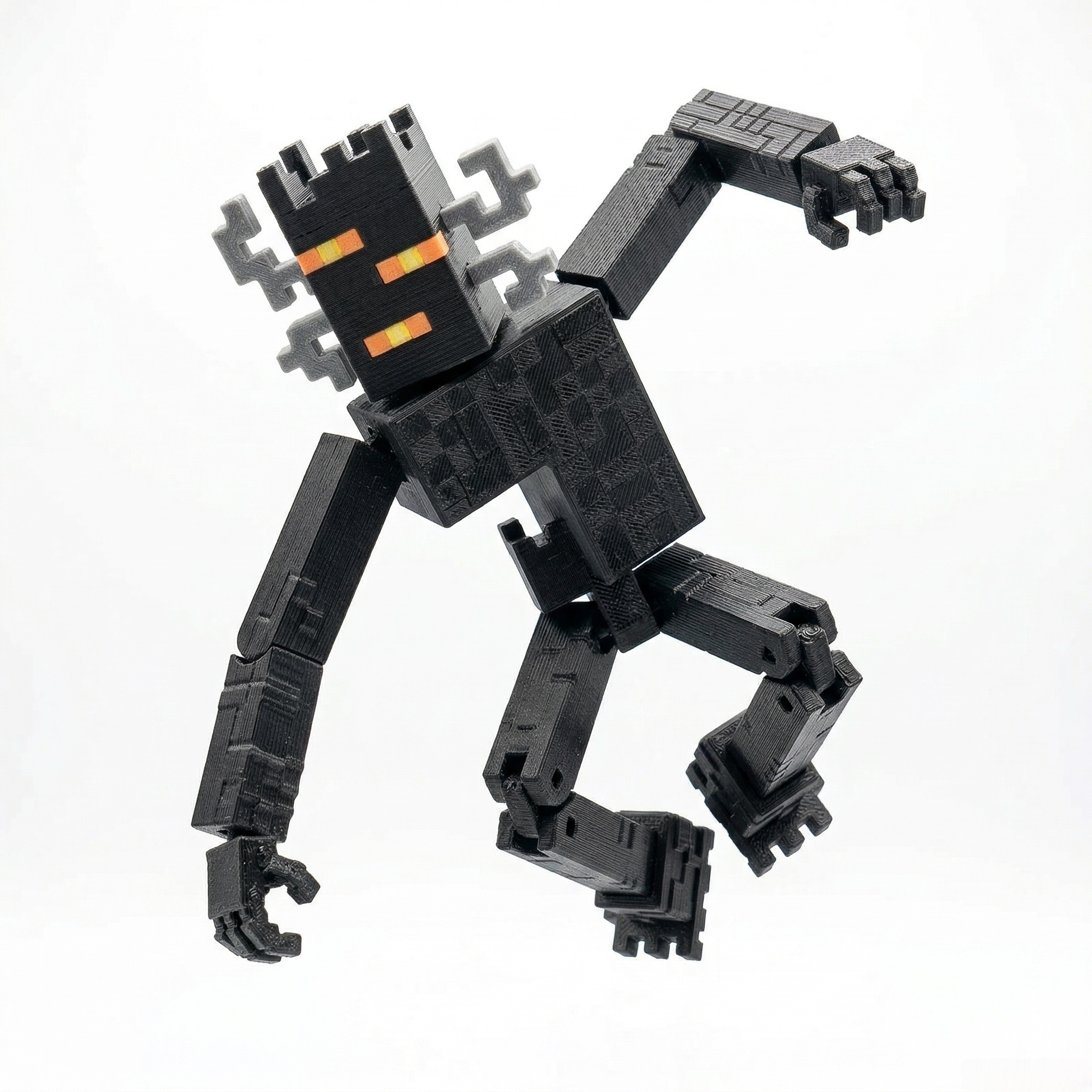 Emerald Hisser Voxel Hero | TNT Heart Variant | Articulated Desk Toy