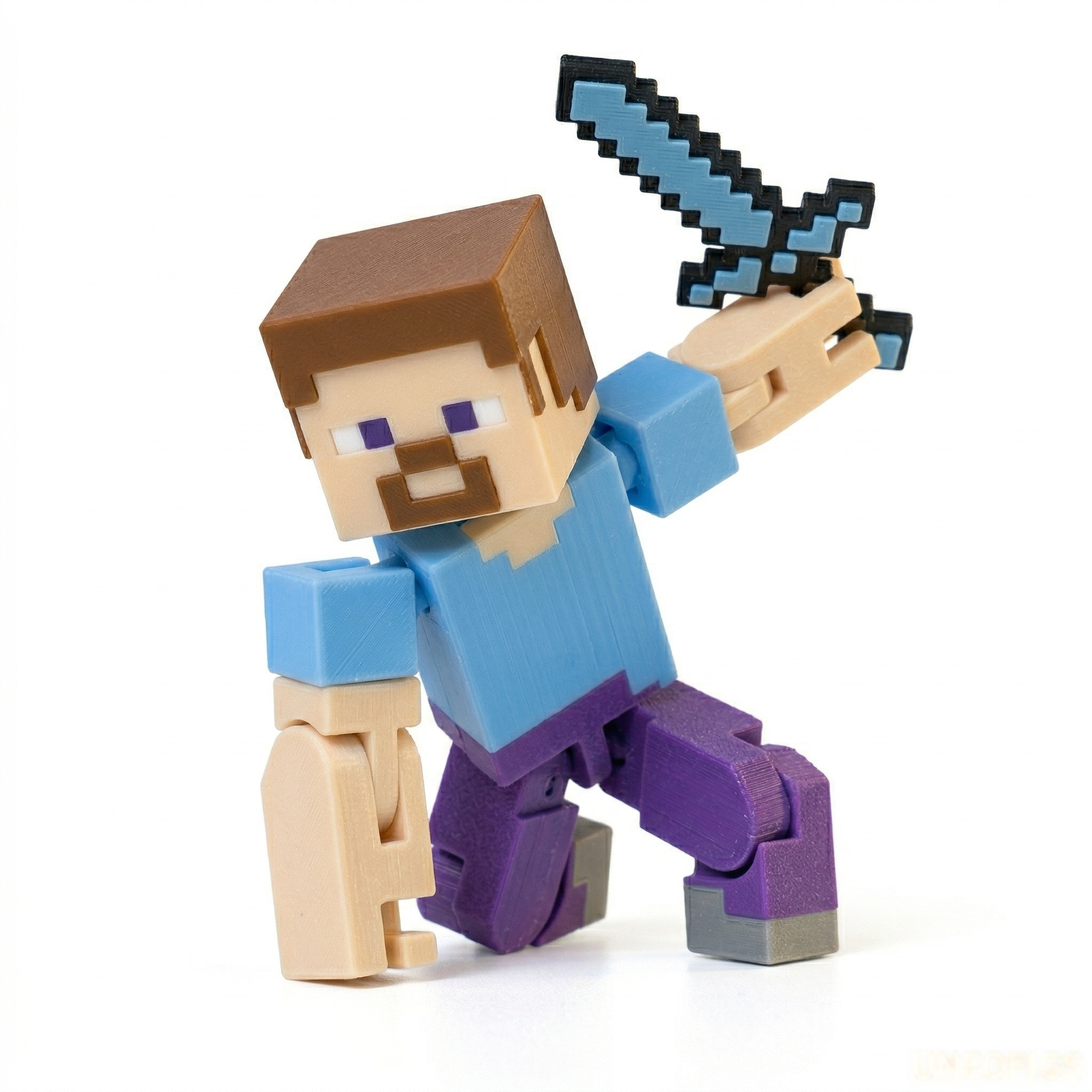 Emerald Ronin Voxel Hero | 3D Printed Articulated Fidget Toy