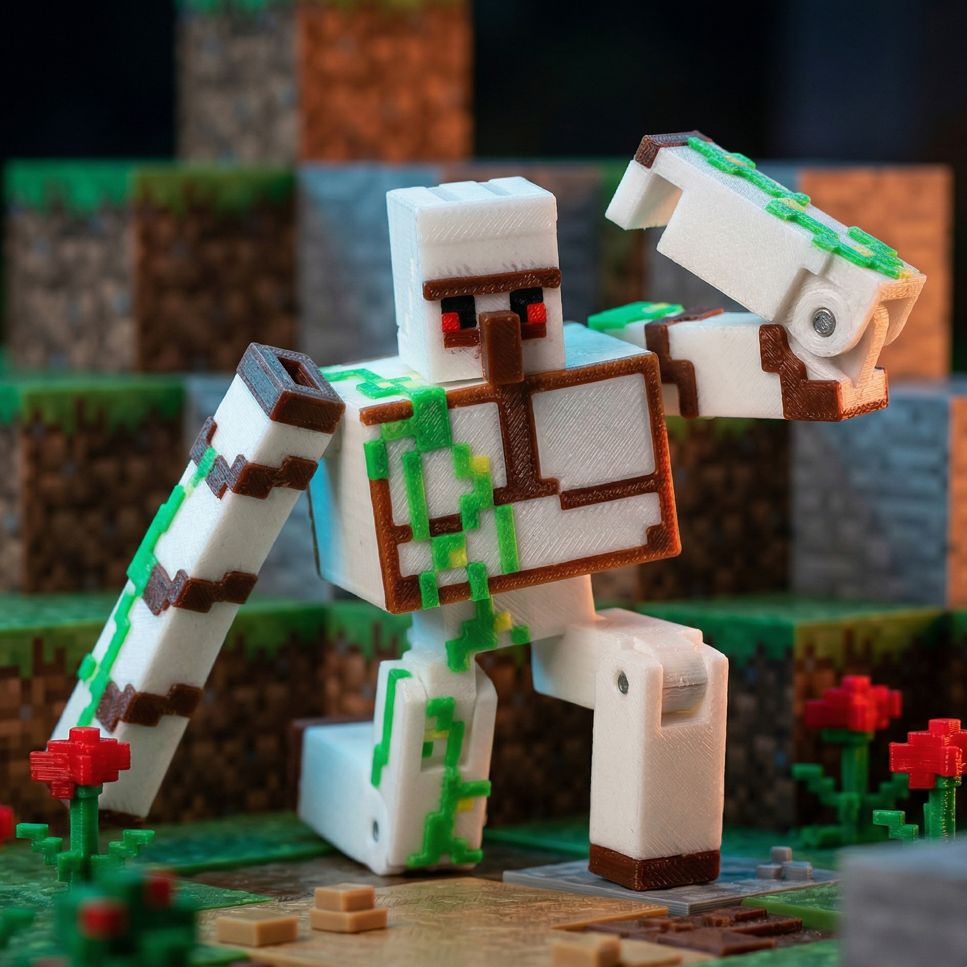 Voxel Iron Sentinel | 3D Printed Articulated Fidget Toy