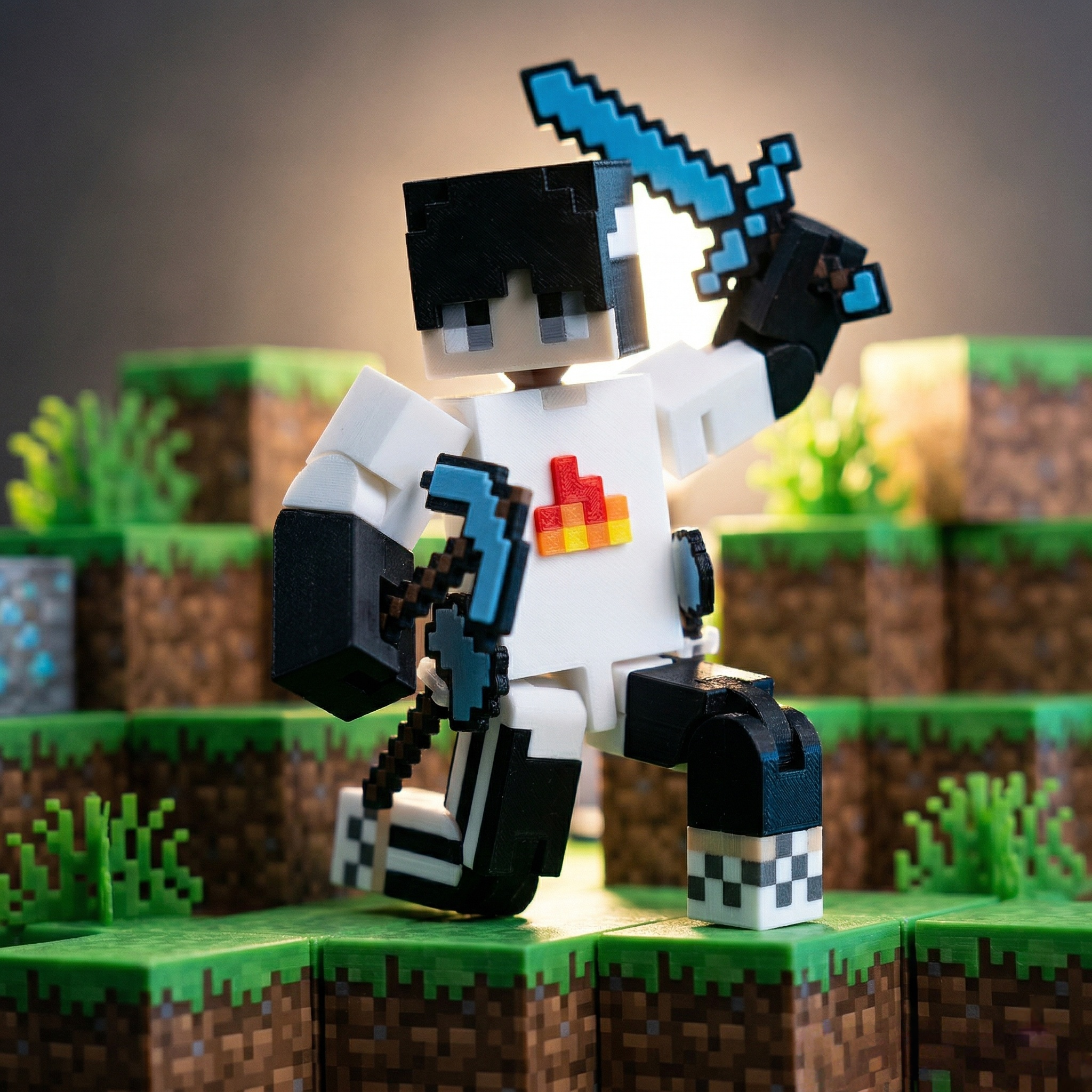 Voxel Heroes Articulated Fidget Figures | Premium Gamer Desk Decor